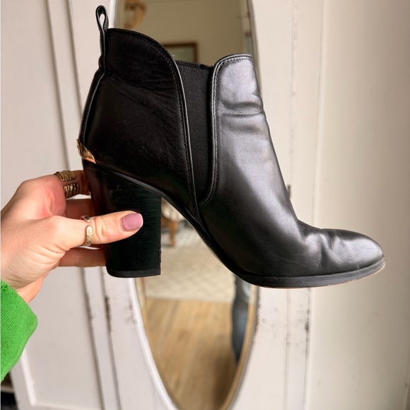 Michael Kors Black Ankle Boots with Gold Accent - Picture 8 of 8